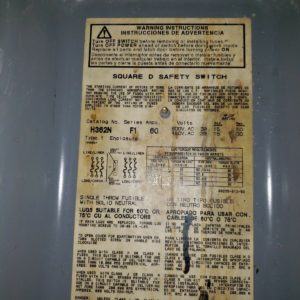 NEW SQUARE D 60 AMP FUSED SAFETY SWITCH 600 VAC 50 HP 3 PHASE H362N