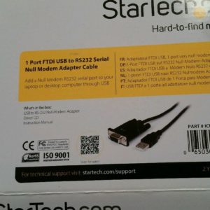 StarTech.com 1 Port FTDI USB to RS232 Serial Null Modem Adapter Cable