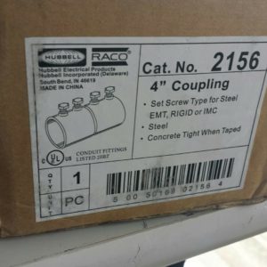 Hubbell Raco 2156 4" Coupling Set Screw Type for Steel EMT RIGID IMC, Lot of 12
