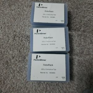 LOT OF 3 PERKINELMER 6000683 ROBORACK 200UL CONDUCTIVE TIPS