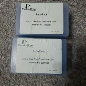 NEW PERKIN ELMER 6000677 ROBORACK 20UL CLEAR NON-CONDUCTIVE TIPS (2 PACKS OF 96)