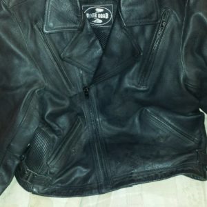 PROTECH Vintage Black Leather Classic Motorcycle Jacket Mens Size 44