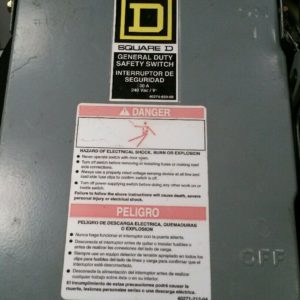 General Duty Safety Switch  30A.  240 Vac / V-    Square D