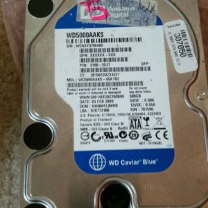 WD5000AAKS-65A7B2 DCM: HHNNNTJMAB  500GB SATA