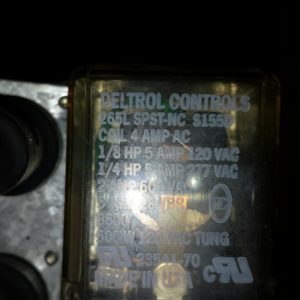 Deltrol Controls Relay 265L-SPST-NC-S155D . FREE SHIPPING